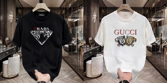 Men's Premium Selling T-Shirts (BD-PRADA+GUCCI TIGER)