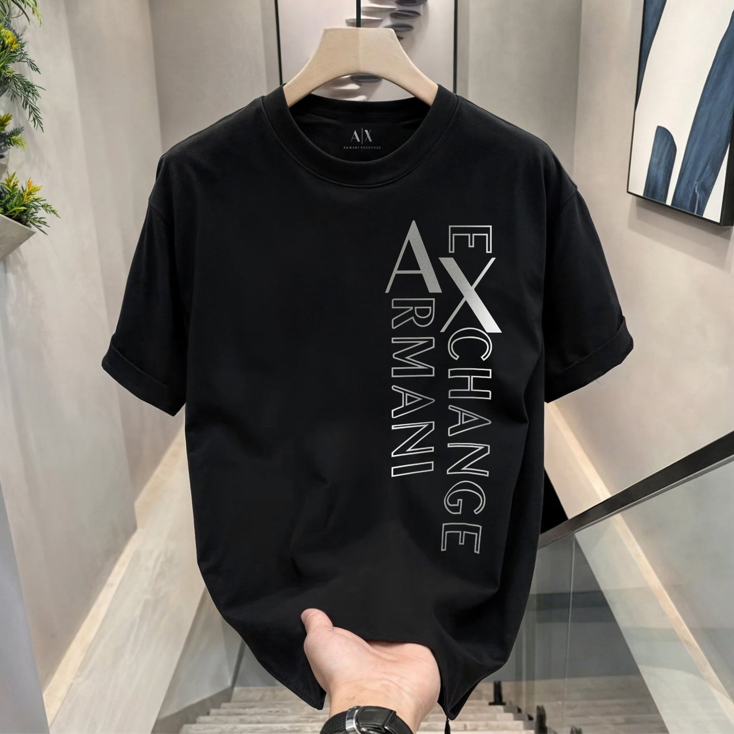 Men's Premium Selling T-Shirts (BD-BALMAIN GOLD+ ARMANI EXCHANGE SILVER)