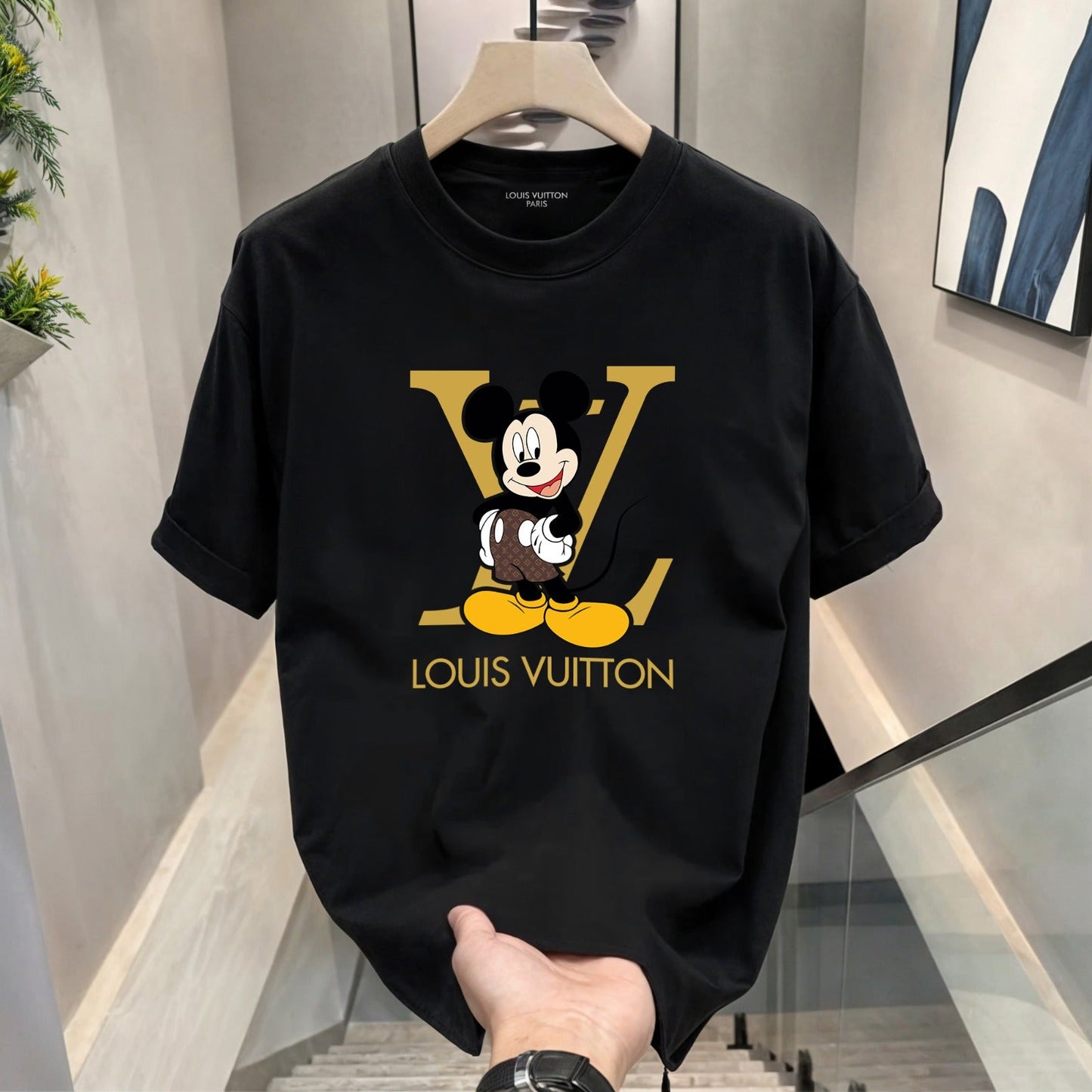 Men's Premium Selling T-Shirts (BD-LV GREY +LV MICKEY)