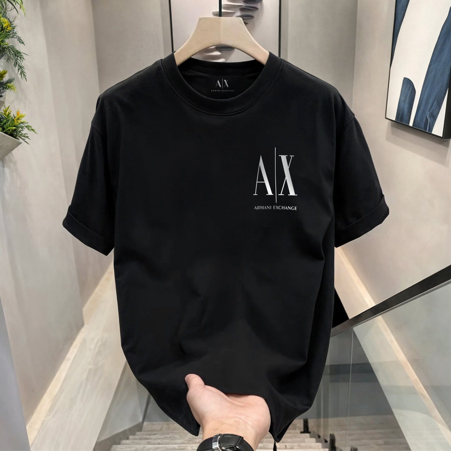 Men's Premium Selling T-Shirts (BD-BALMAIN GOLD+ SMALL AX WHITE)