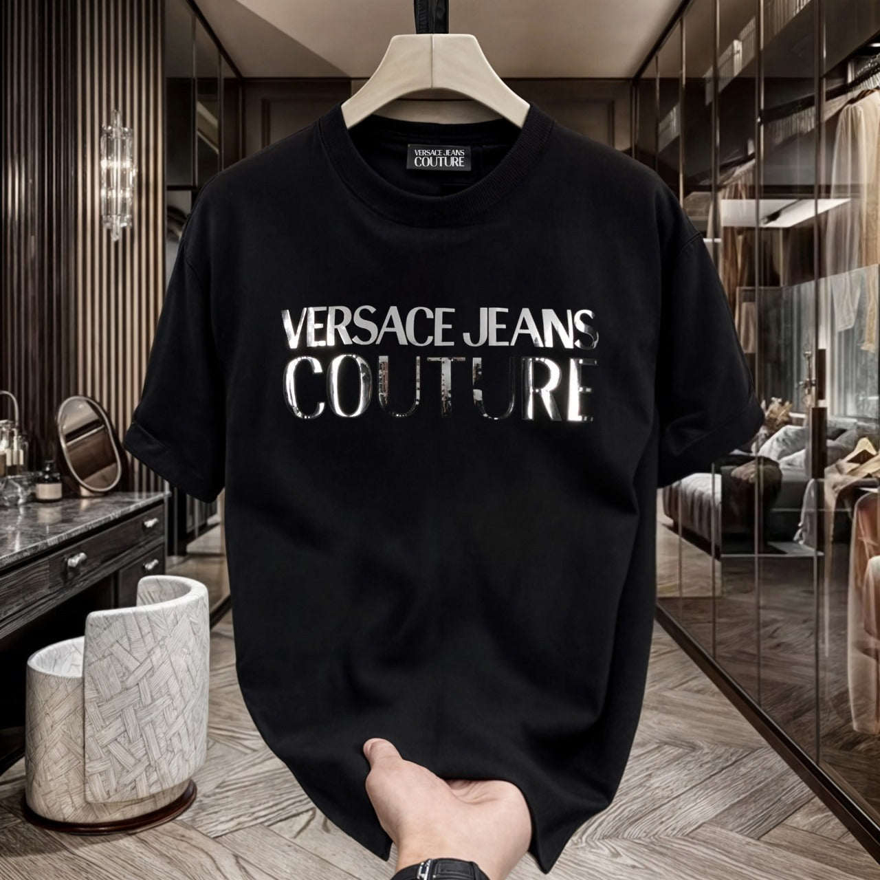 Men's Premium Selling T-Shirts (BD-PRADA+VERSACE SILVER)